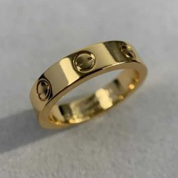 Grave original4 5 6mm Diamond Love Ring Gold Gold Rose 316L Ringos de aço inoxidável Mulher homem amante Jóia de casamento Party 6 7 8 9 10 11