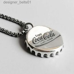 Pendant Necklaces Retro Fashion Pendant Disco Male Female Personality Necklace Coke Bottle C Niche Ins Punk Hip Hop Necklace WholesaleL231215