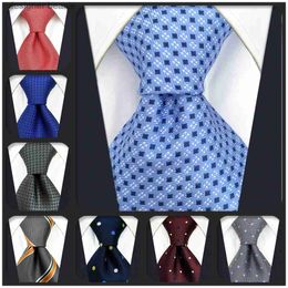 Neck Ties Colourful Polka Dots 160cm 63" Extra Long Silk Neckties Luxury Ties for Men Grey Solid Colour Wedding Guest Gift Party CheckesL231215
