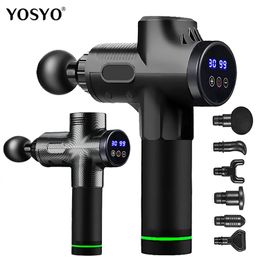 Full Body massage gun electric Percussion pistol for deep tissue muscle relaxation in the neck and back of the body relieving pain during fitness 231214
