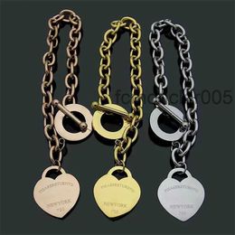 New Brand Ot Clasps Love Charm Bracelet Classic t Letter Designer Couples Chain Fashion Men and Women Jewelry Gifts KXYX