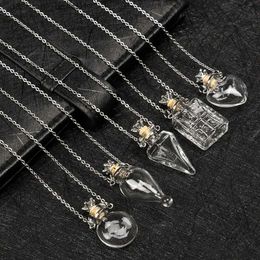 Kolye Kolyeleri Yeni Sır Flakon Kolye Açılabilir Su Damla Kalp She Parfüm Şişe Kolye Çelik Zinciri Kolye Yağı Difüzör Flakon Jewelryl231215