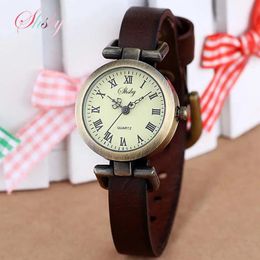 Wristwatches Shsby Fashion -Selling Leather Female Watch ROMA Vintage Watch Women Dress Watches 231215