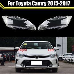 Car Front Headlight Lens Cover Lampshade Glass Shell Auto Transparent Case Headlamp Caps Styling for Toyota Camry 2015 2016 2017