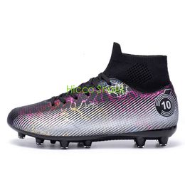Top Quality Men's Professional Football Boots Black White AG TF Soccer Shoes Youth Children's Training Shoes Size 35-48
