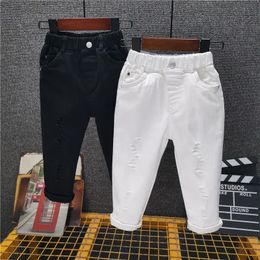 Jeans Boys 'Jeans Edition White Broken Caverns Cowboy Trousers Jeans kids Baby boy Jeans Children's Denim Streetwear 231215