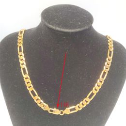 14k Italian Figaro Link Chain Necklace Stamp Solid Fine Gold GF 24 8mm156C