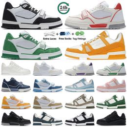 Men Women Casual Shoes Leather Lace Up luxury velvet suede Black White Pink Red Blue Yellow Green Mens Womens Trainers Sports Sneakers Fashion Platform Shoe Size 36-45