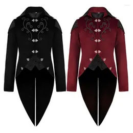 Men's Trench Coats Medieval Jacket Victorian Coat Steampunk Gothic Tailcoat Corduroy Clothing Halloween Costume