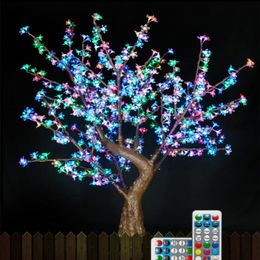 1.5M Led Luminous Cherry Blossom Tree Lights Waterproof Chrismas Tree Lamp With Remote Control Garden Yard Landscape Decoration