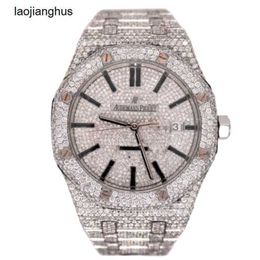 Audemar Pigue Watch AP Diamond Watches Luxury Swiss Automatic Abbey Royal Oak 41mm Mens Steel Iced Out 25 Carat 15400st rj