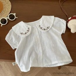 Clothing Sets Baby Girl Clothing Set 0-3Years Newborn Kids Short Sleeve Peter Pan Collar White Shirt Tops+Bloomers Shorts 2PCS Summer Clothes R231215