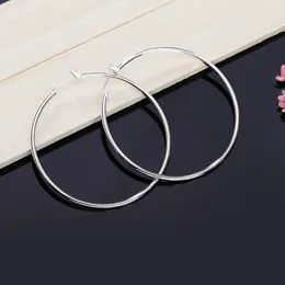 Hoop Earrings 925 Sterling Silver 5MM Circle Round Simple For Women Wedding Luxury Jewellery Money Items With