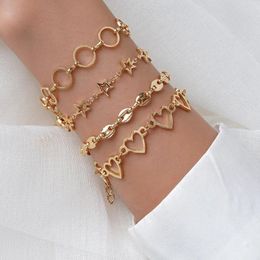 Link Bracelets Fashion Circle Love Pig Nose Chain Star Set For Women