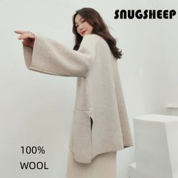 Womens Sweaters Fashionable wool sweater womens cardigan winter clothing coat luxury jacket retro oversized style designer 231214