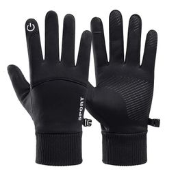 Sports Gloves Men Winter Waterproof Cycling Motorcycle Full Finger Outdoor Running Thermal Warm TouchScreen Ski Non slip 231215