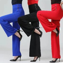 Stage Wear Women Spring Summer Fashion Latin Dance Pants Female Modern Wide-Leg Trousers Ladies Solid Color Loose