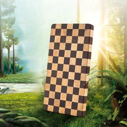 Chopping Blocks Rubber wood splicing chopping board checkerboard texture usable on both sides Mould proof cutting kitchen tool 231215