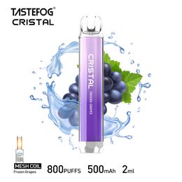 New Arrival Original Tastefog Cristal 800 Puff Disposable Vaporizer puffs 800 E-Cigarette 2% 2ml 500mAh 10 Flavours Wholesale Price With LED Light