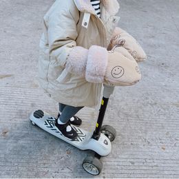 자전거 Rideons 1 쌍의 어린이 스케이트 보드 장갑 웃는 얼굴 두꺼운 겨울 따뜻한 균형 자전거 자전거 장갑 231214