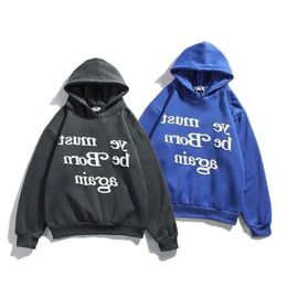 High Quality Classic Wests Designer Mens Hoodie Cotton Cpfm Kanyes Ye Must Be Born Again Printed Womens Couple Yzys Vintage Pullover Sweater down iffcoat