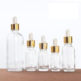 5ml 10ml 15ml 30ml 50ml 100ml Transparent Glass Dropper Bottle Empty Cosmetic Packaging Container Vials Essential Oil Bottles2482