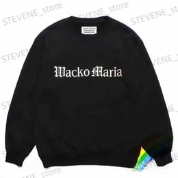 Men's Hoodies Sweatshirts 2023ss Black WACKO MARIA Sweatshirts Men Women Best Quality Letter Printed Pattern Sweater Hoodie T231215