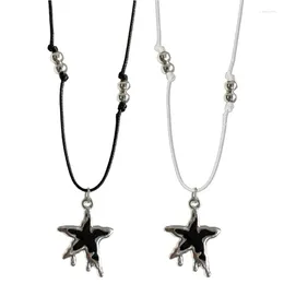 Pendant Necklaces Trendy Star Necklace Fashionable Rope Punk Neck Jewellery Alloy Material Gift For Woman Girls 13MC