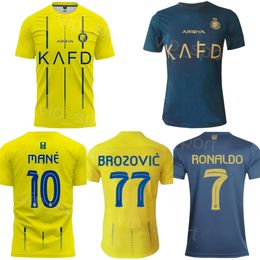 Club 23 24 Al Nassr Soccer Jerseys Mens Team 7 RONALDO 94 TALISCA 29 GHAREEB 23 AHMED 2 AL-GHANNAM 16 MARAN 14 AL-NAJI 4 AL-FATIL 10 MANE Football Shirt Kits Uniform Sport