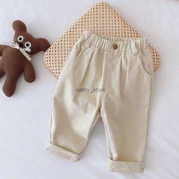 Overalls Baby Boys Spring/Autumn Loose Solid Pants 0-6 Years Old Boys Fashion Korean Style Trousers Toddler Simple Long PantsL231114