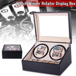 Watch Winder Rotator PU Leather Storage Case 4 6 Display Box Organizer 10 Slots Simple Structure Silent Operation223o