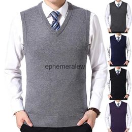 Men's Vests Men Casual Winter Solid Colour V Ne Sleeveless Knitted Woollen Plus Size V Knitted Woollen V Men Suit Vephemeralew