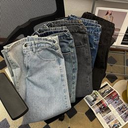 Herenjeans 2023 Lente Mannen Baggy Koreaanse Mode Elastische Taille Klassieke Stijl Denim Enkellange Broek Neutrale Wind Oversize 231215