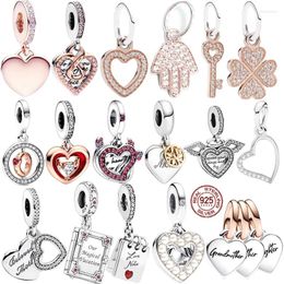 Loose Gemstones Heart Shaped Pendant Fit Original Bracelet/Necklace 925 Sterling Silver Charm Bead Jewellery Devil Double