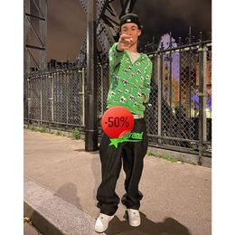 Christmas Discount ~ 50 off~Jeans 2023 Designer Mens university Y2k Badfriend Hip Hop Letter Printed Black Pants Men Women Rock Wide Foot Baggy Trouser Streetwear.