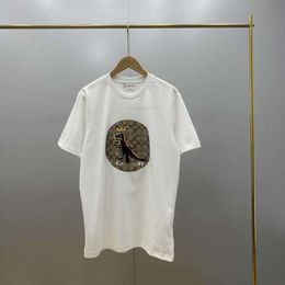 Men's shirt Summer Crown Heavy Industry Dinosaur Embroidery Couple Short Sleeve t shirtcoach bag crossbody