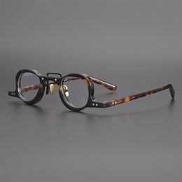Designer Classic Tortoiseshell Japanese Small Square Hand Made Retro Glasses Men's And Women's Height Face Optical Fashi242q