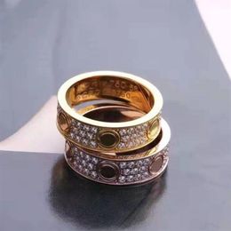 Brand Rings 316L Titanium steel ring lovers Rings Size for Women and Men luxury designer Jewellery NO box254j