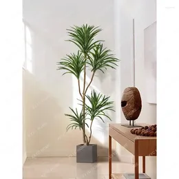 Decorative Flowers Artificial Green Plant Line Iron Potted Lily Bamboo Bonsai Living Room On-the-Ground Decoration Fake Trees