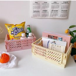 Storage Baskets Home Organising Case Basket Sundries Cosmetic Container Collapsible Crate Folding Box Foldable Desktop Holder217M