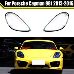 Replace Headlamp Case for Porsche Cayman 981 2013-2016 Car Glass Lens Caps Headlight Cover Light Transparent Lampshade Shell