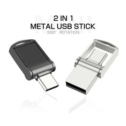 Metal Mini TYPE-C USB Flash Drives with Key Chain Pen Drive High-speed U Disc 64GB/32GB/16GB/8GB/4GB Creative USB Stick Gift