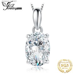 Pendant Necklaces JewelryPalace Moissanite D Color 1ct 2ct Oval S925 Sterling Silver Pendant Necklace for Woman No Chain Yellow Rose Gold PlatedL231215