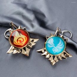 Keychains Game Genshin Impact Keychain Vision Cosplay Mondstadt Liyue Inazuma Snezhnaya Accessories Bag Pendant Collection Props Gifts