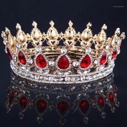 Crown Hair Accessories Baroque Royal Tiara Crown Rhinestone Super Queen Wedding Bridal Gift For Women1262U