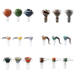 Paladin886 Heady Color Glass Bowl Smoking Pipe Glass Bongs Bowls Big Handle Sticker 14mm Male Female Dab Rig Bubbler Water Pipes Accessories