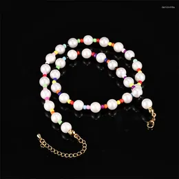 Pendant Necklaces Hip Girl DIY Colorful Accessories Freshwater Pearl For Women Charm Chain Banquet Choker Jewelry Wedding Gifts