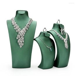 Jewelry Pouches Display Stand Green Portrait Neck Props Model Necklace Earrings Ring In Stock
