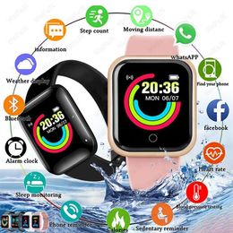 Wristwatches 2021 Smart Watches Y68 Men Women Smartwatch Cardio Blood Pressure Heart Rate Monitoring Waterproof D20 Bracelet Relog221D