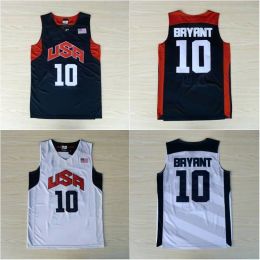 Classic Stitched 10 Bryant Basketball Jersey Mens USA Dream Team Jersey Stitched Blue White Short Sleeve Shirt S-XXL